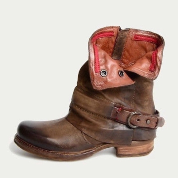 Shoes - Brand New Brown Leather Motorcycle/Combat Boots